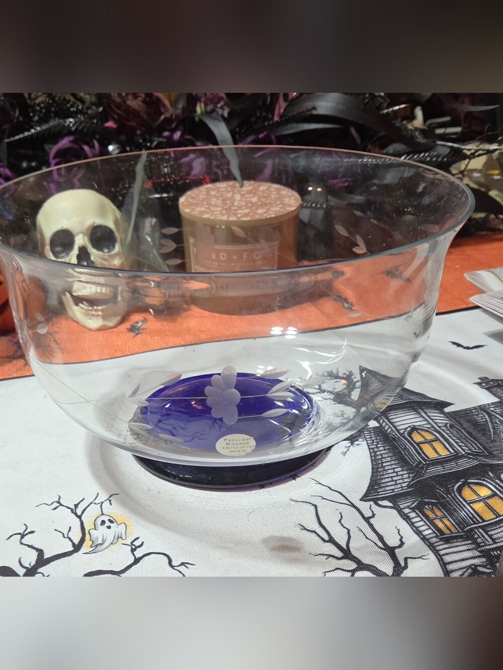 Vintage Princess House Heritage Revere Bowl - Cobalt Blue Base